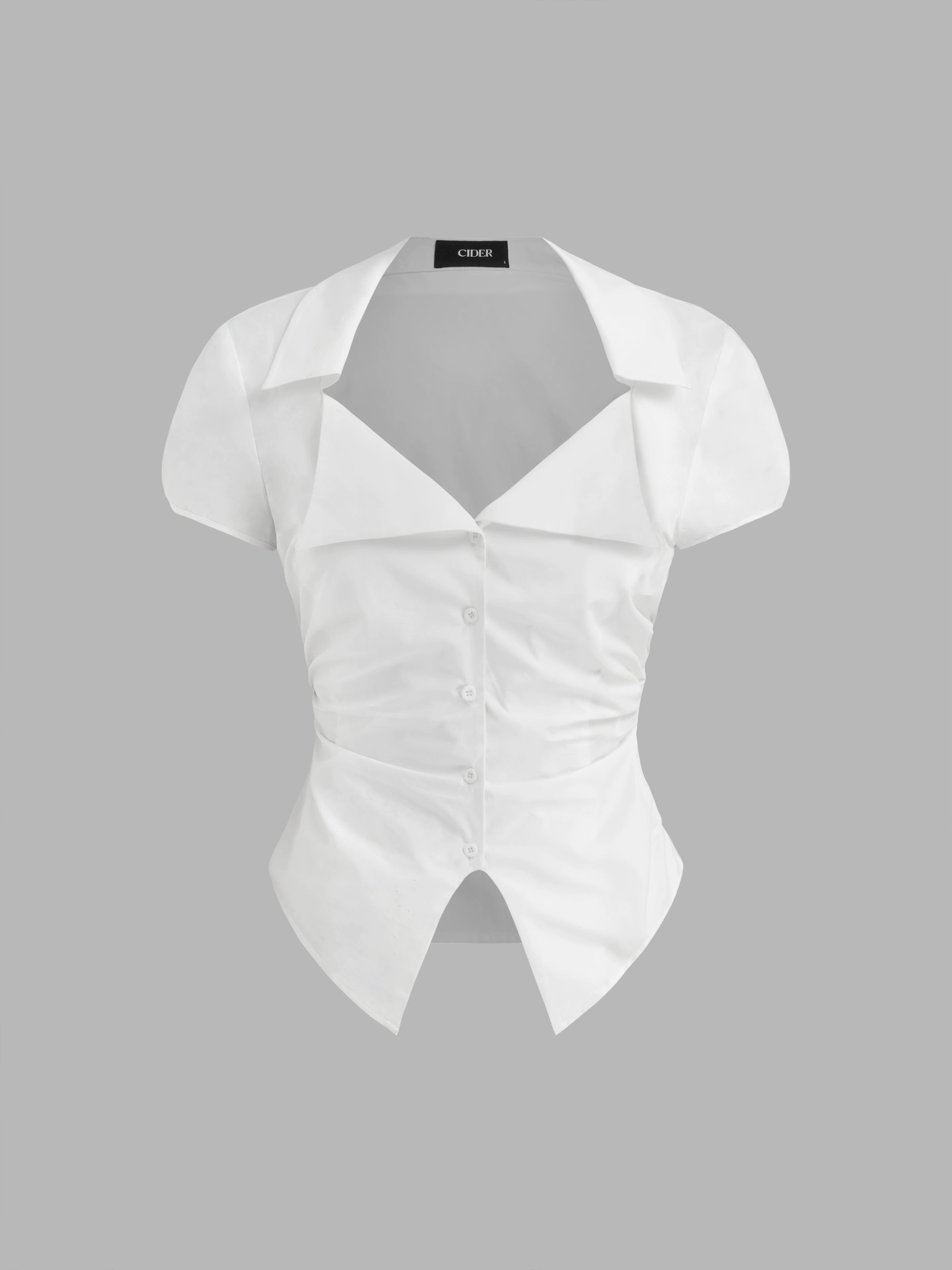 Star matching cotton American vintage plaid V-neck waist shirt