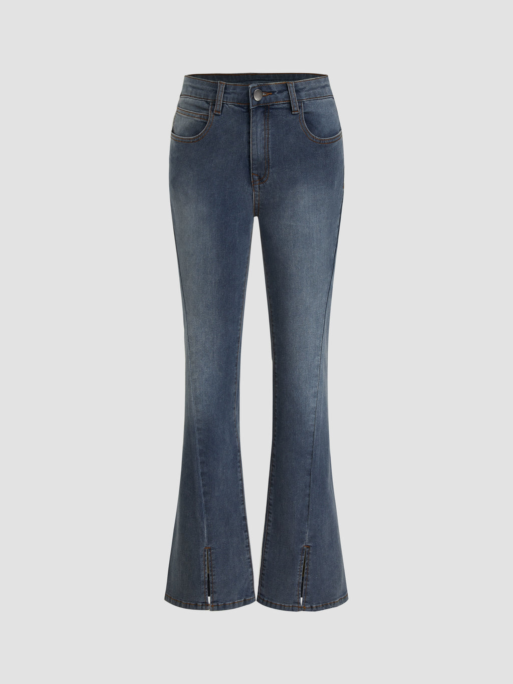 High Stretch Low Rise Slit Flared Jeans