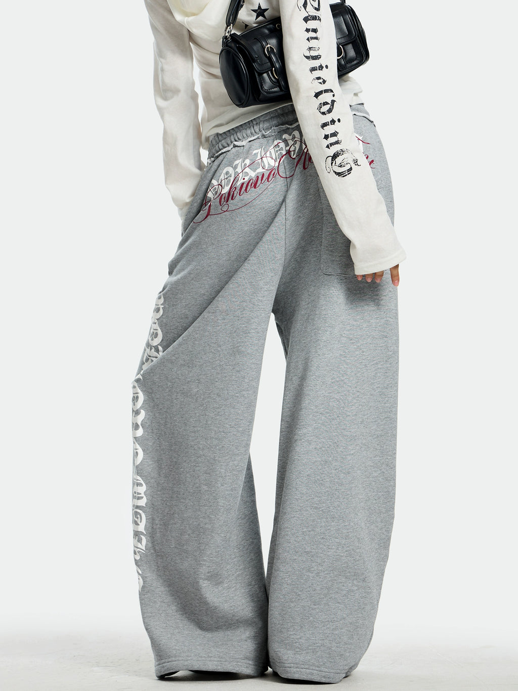 Gothic American trendy brand wide-leg sweatpants for men and women loose drape casual street dance sports pants