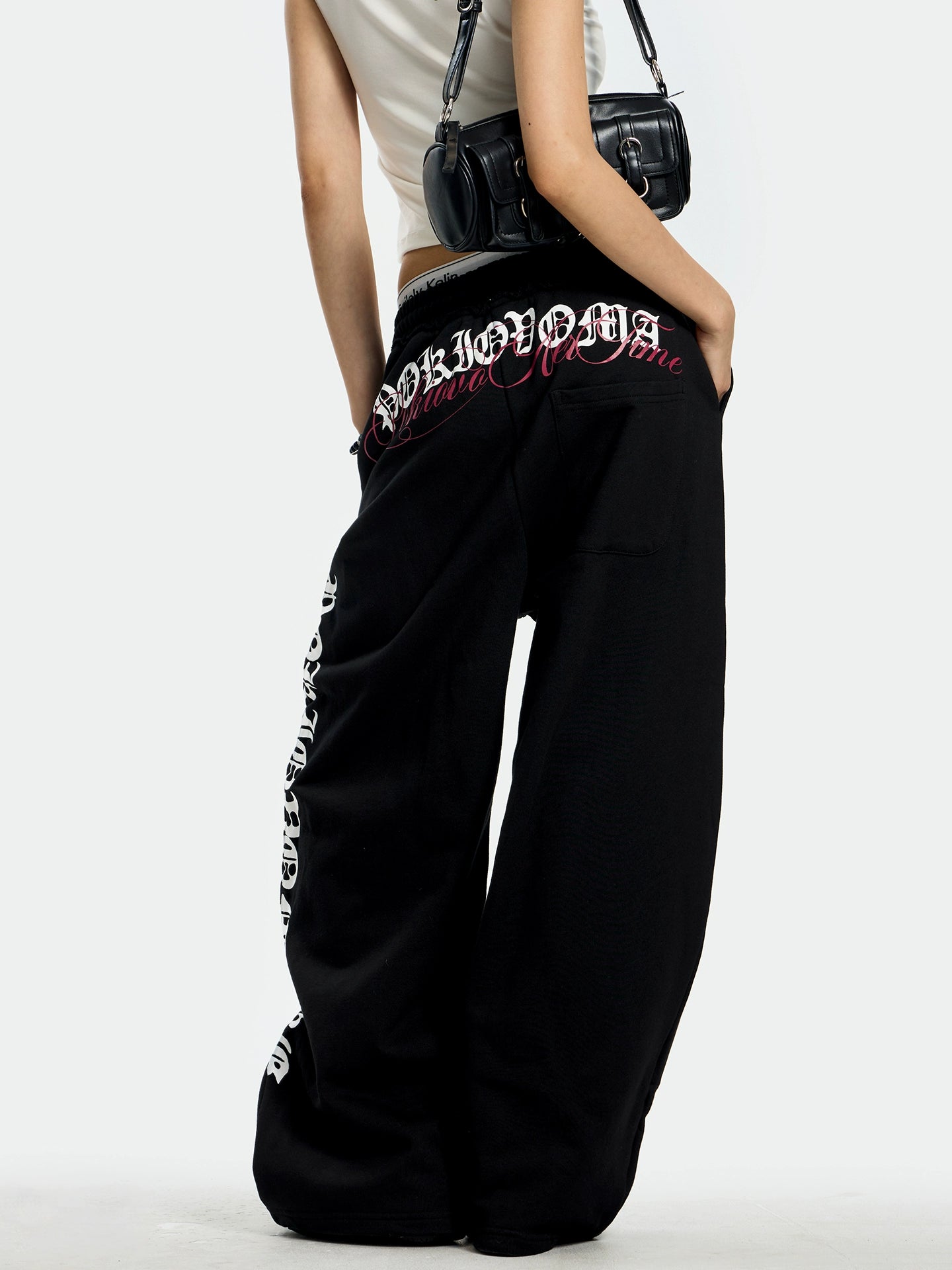 Gothic American trendy brand wide-leg sweatpants for men and women loose drape casual street dance sports pants